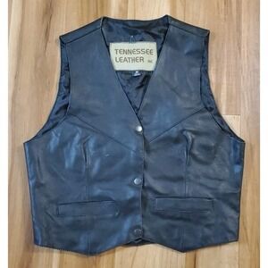 Tennessee Leather Classic Men's Black Leather Vest